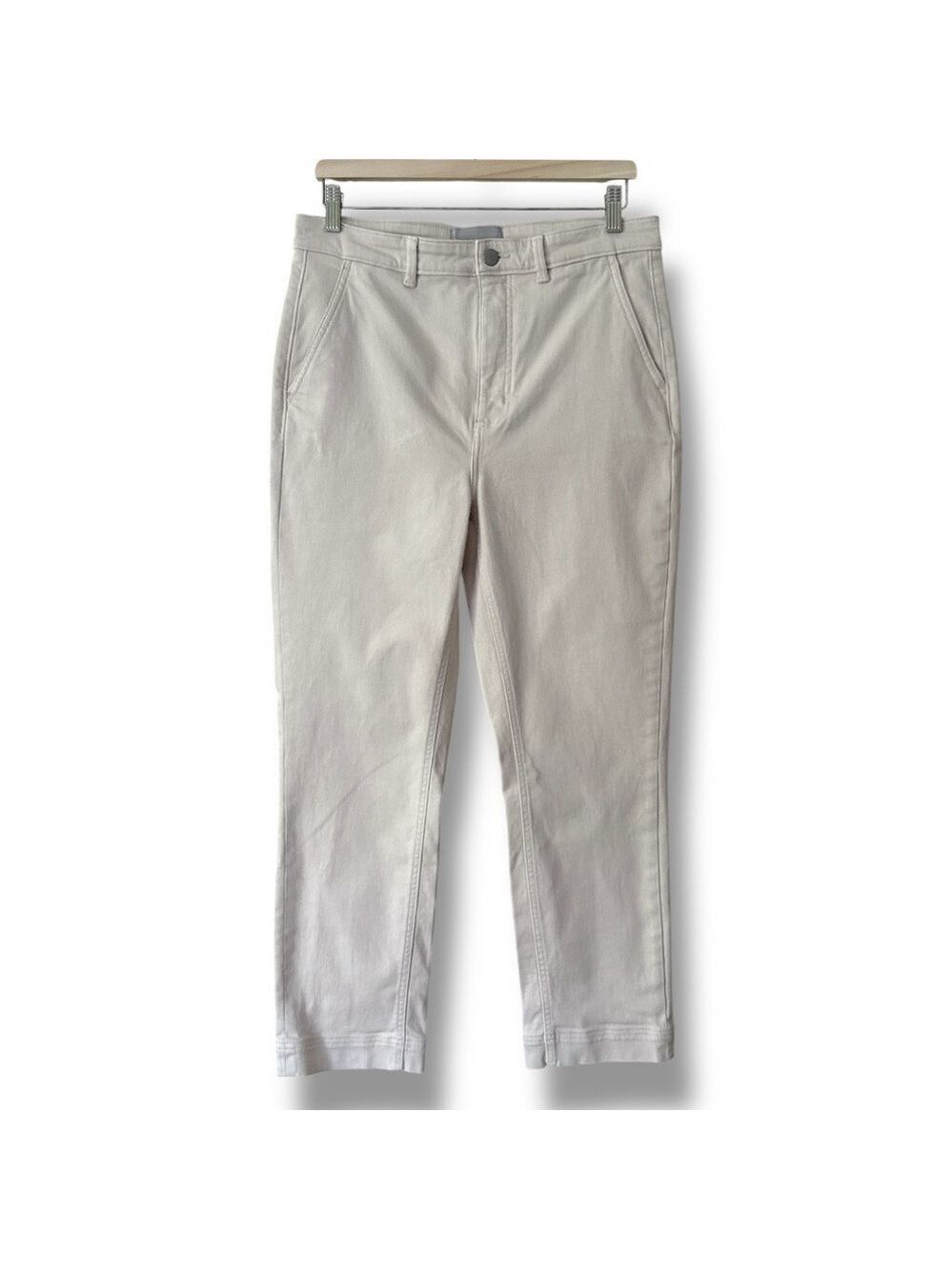 Everlane The Slim Leg Crop Pants Cream Size 12 Excellent Condition